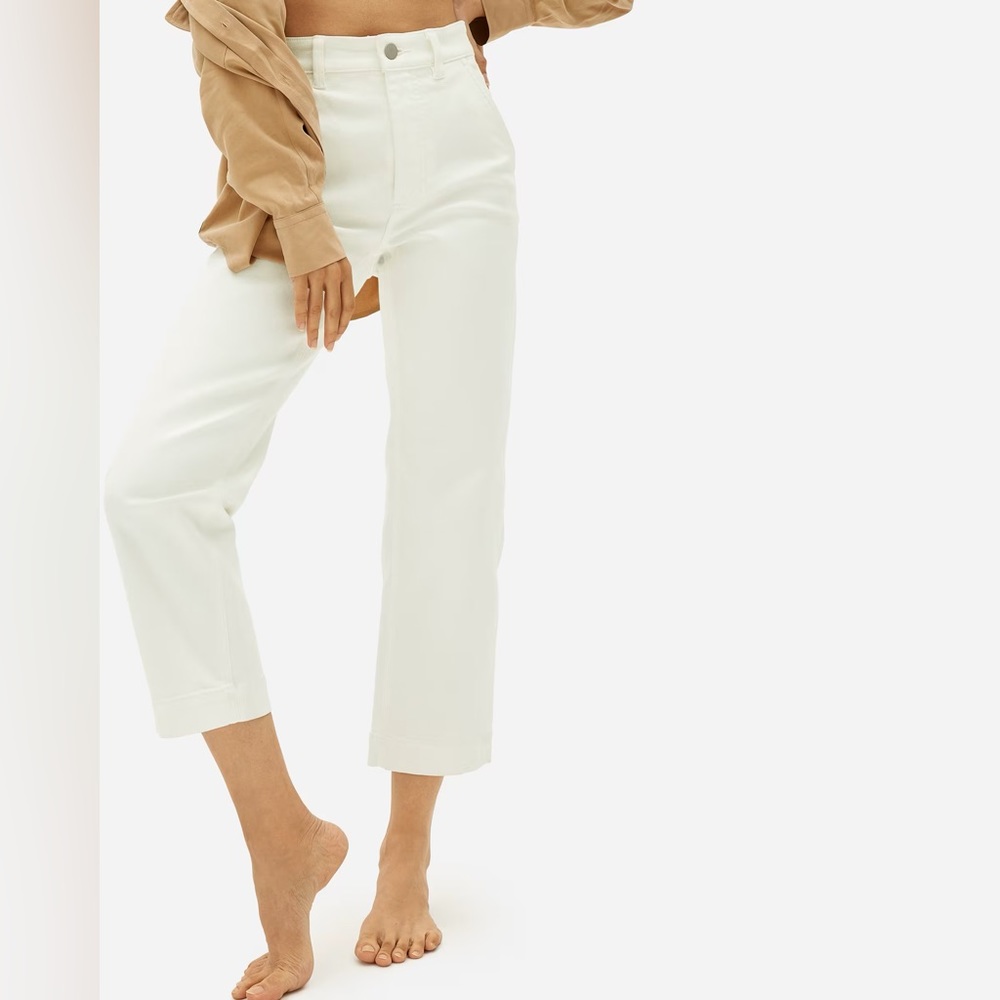 Everlane straight-leg crop in sandstone